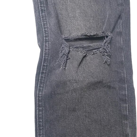 Zara Women's Mom Fit Distressed Dark Washed Jeans, size US 4 - Picture 3 of 13